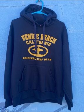 Venice Beach California Surfing Navy Blue Hoodie pull over with pockets size M
